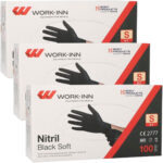 Einweg-Nitril-Handschuhe, puderfrei, 300 Stk., Grösse S, schwarz