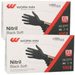 Einweg-Nitril-Handschuhe, puderfrei, 200 Stk., Grösse XL, schwarz