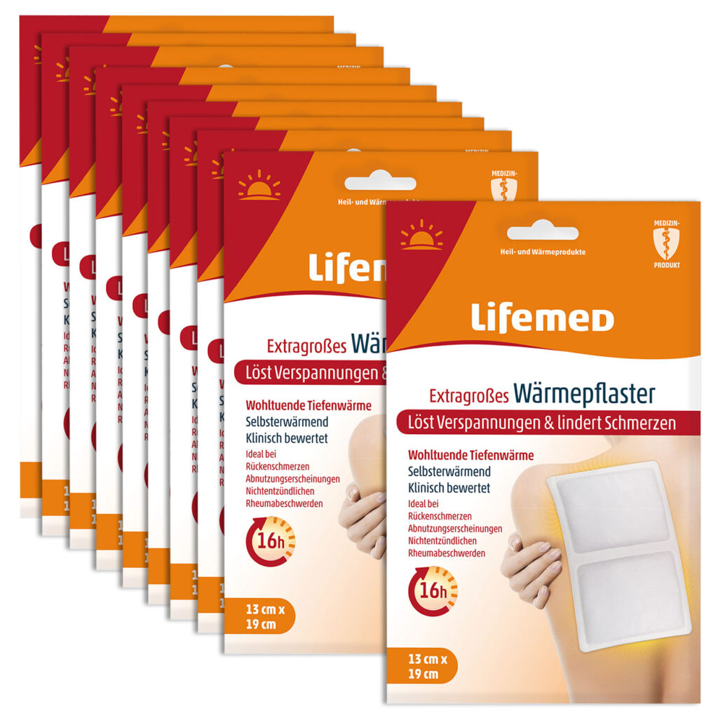 10er-Set XL Wärmepflaster mit 16h Wirkung, 19 x 13cm, weiss