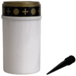 Solar LED-Grabkerze mit Erdspiess, weiss