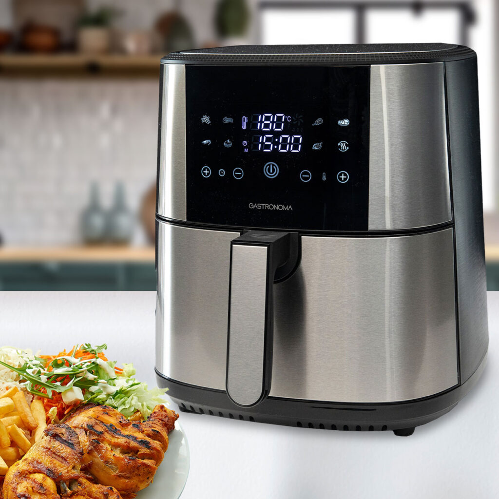 Heissluft Fritteuse, 8 Liter, Edelstahl, 1800 Watt