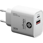 Dual 36Watt USB Ladegerät, 1x USB-C und USB-A, PD- & QC-Netzteil, GaN III, weiss