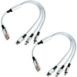 2er Set 3in1 Universal USB-Schnellladekabel, 25 W, 30cm