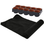 Set aus 10 Anzuchttöpfchen & Anti-Unkraut-Vlies, zuschneidbar, 700 x 150 cm