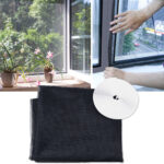 Fliegennetz für Fenster bis 130 x 150 cm, zuschneidbar, inkl. 6m Klettband