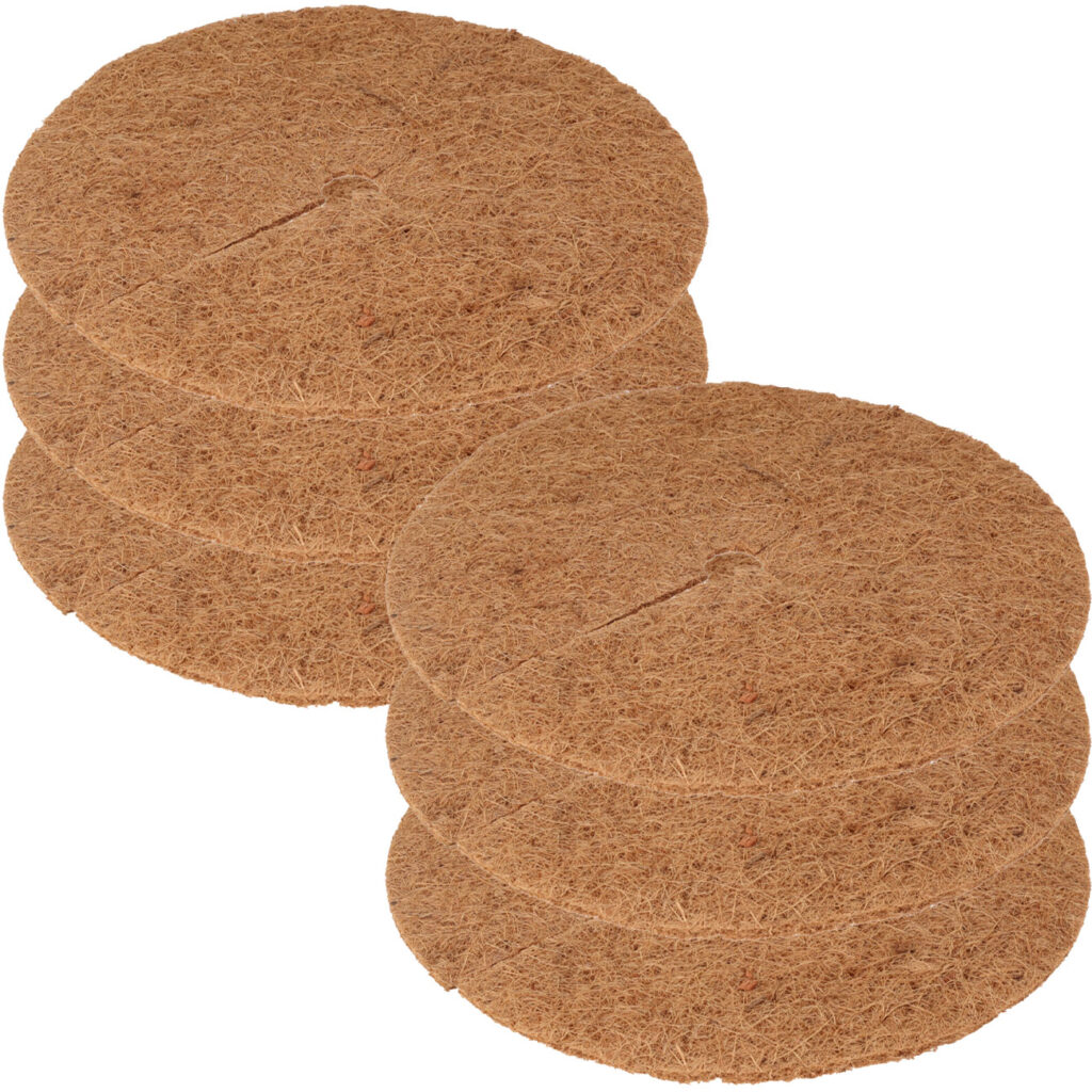 6er-Set Frostschutz-Kokosmatten für Topfpflanzen, rund,  Ø 35 cm