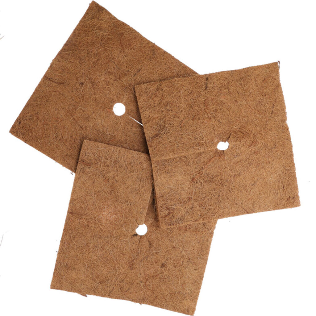 3er-Set Frostschutz-Kokosmatten für Topfpflanzen, quadratisch, 38 x 38 cm