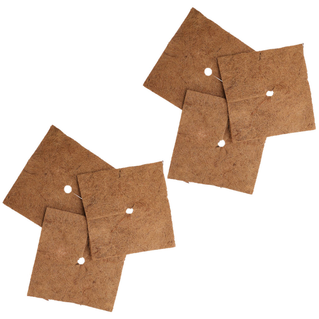 6er-Set Frostschutz-Kokosmatten für Topfpflanzen, quadratisch, 38 x 38 cm