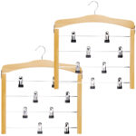 2er-Set Mehrfach Hosenbügel mit  Clips
