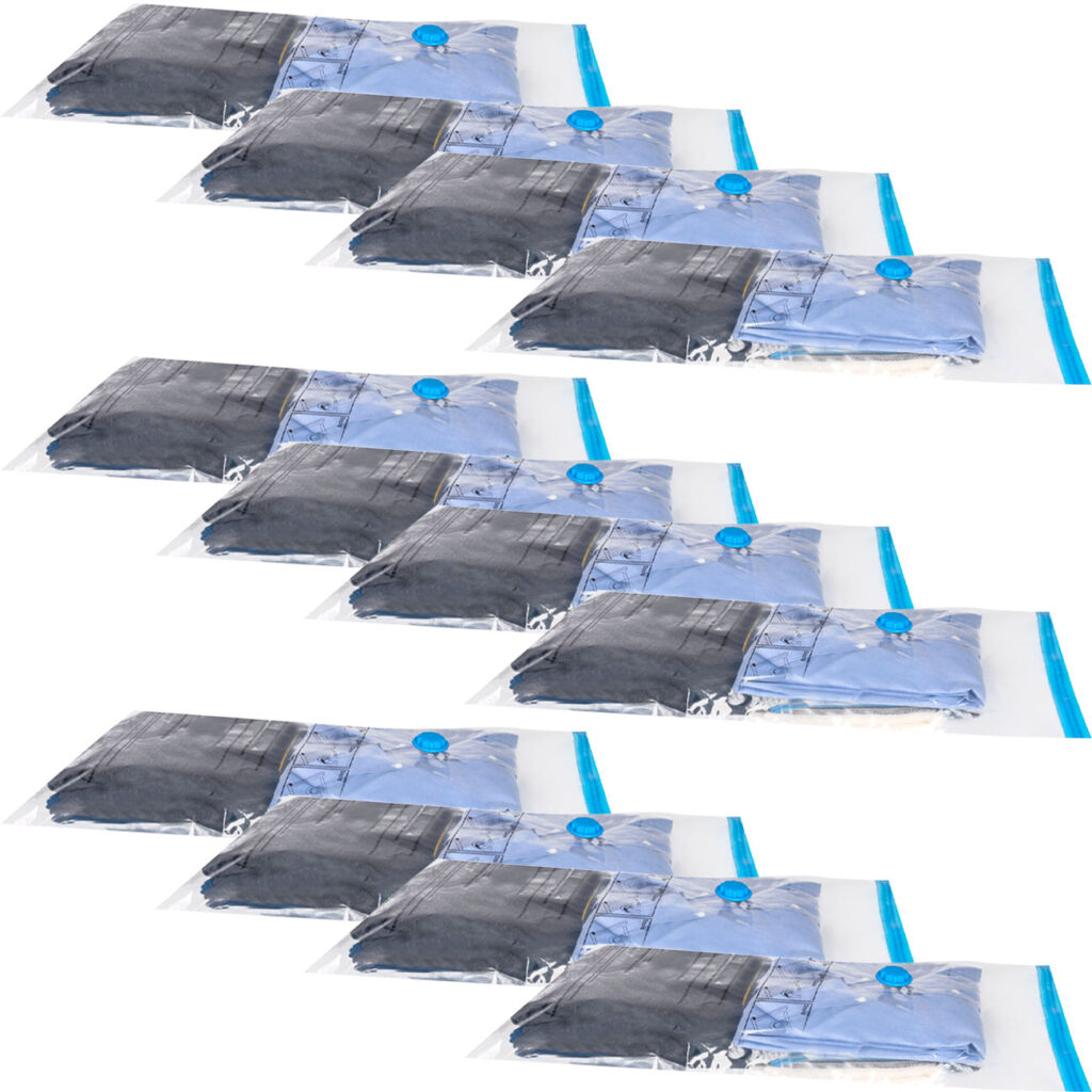 12er-Set Vakuum-Beutel mit Clip-Verschluss, 2 Grössen