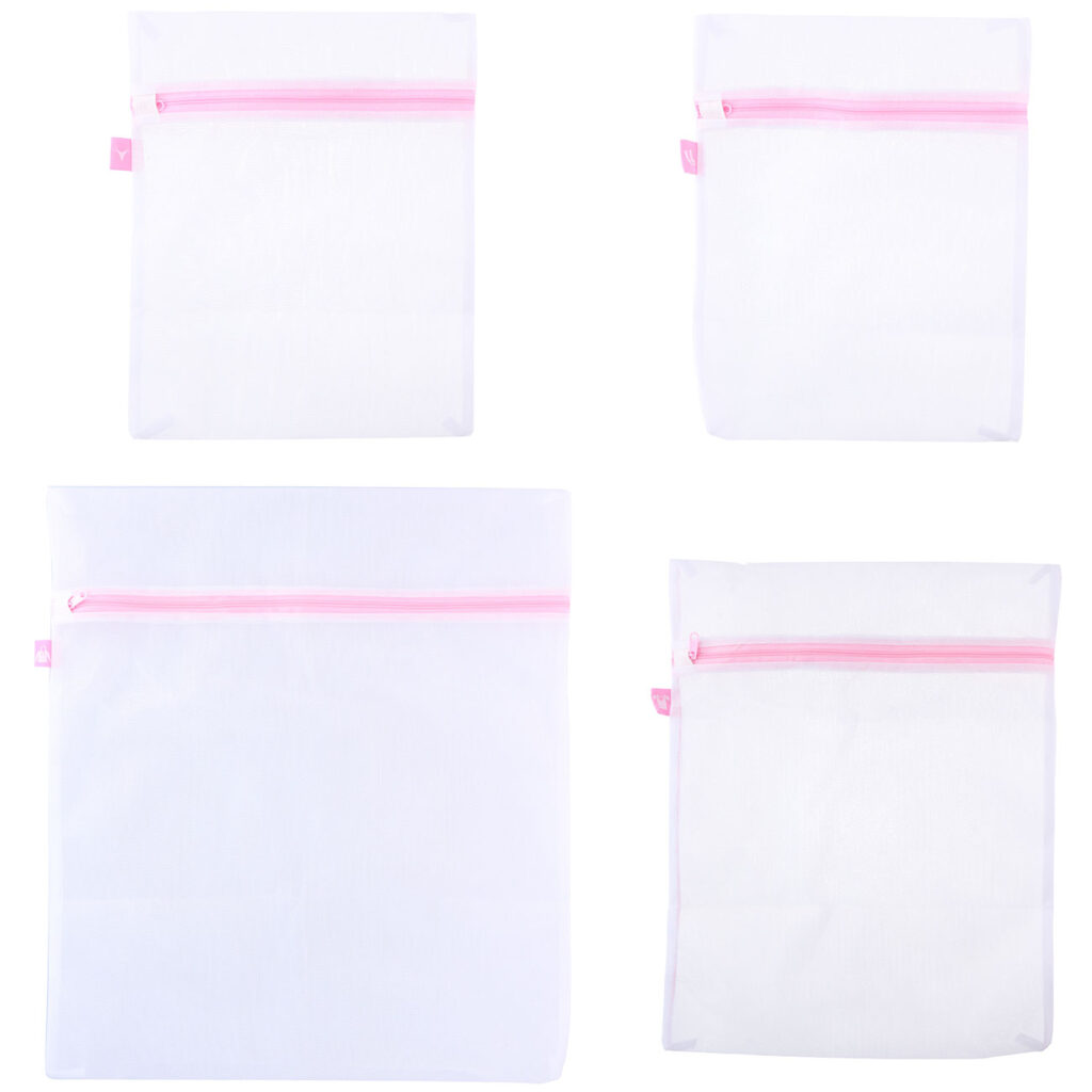Wäschenetze mit Reissverschluss, 4er-Set, 3 Grössen