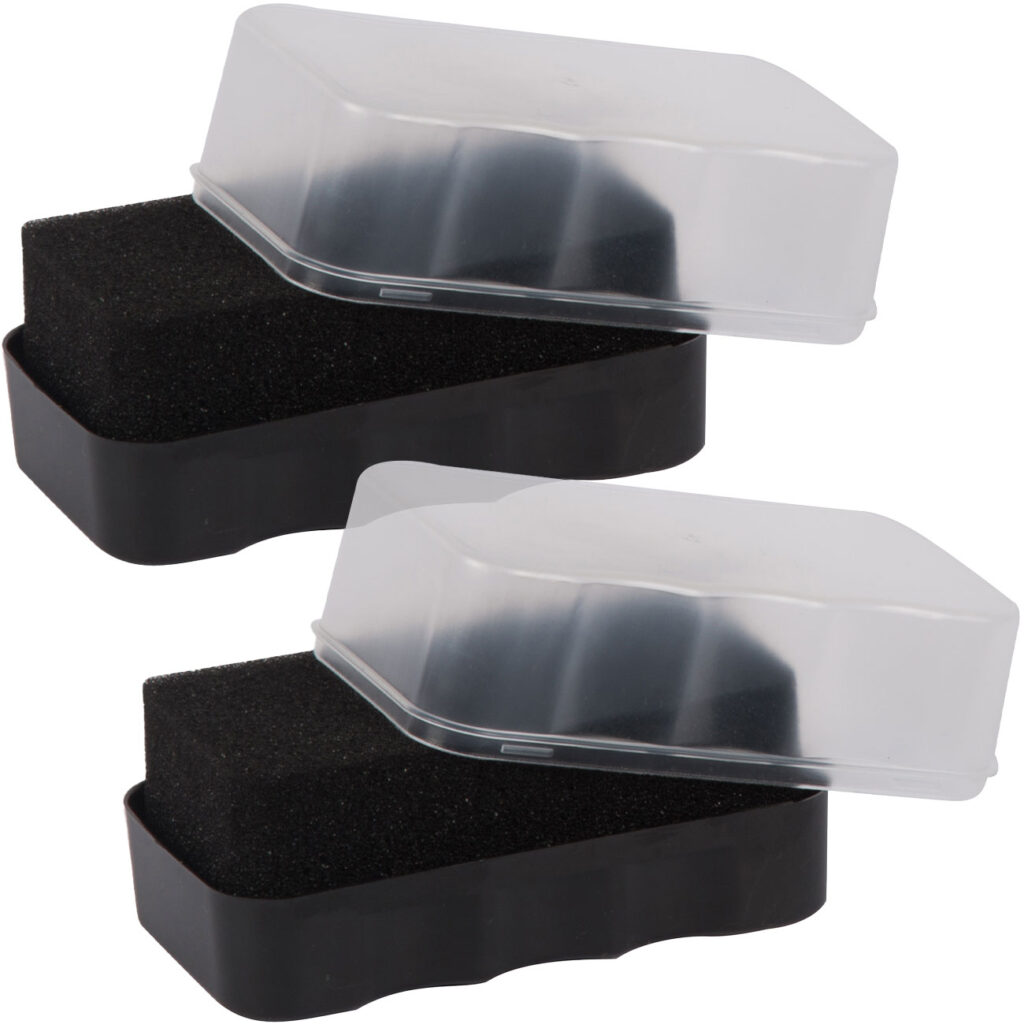 Schuhpolitur Schwamm, 2er-Set, inkl. Aufbewahrungsbox
