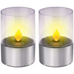 2er-Set Solar-Kerzenleuchte, Ø 7,5 cm