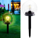 2in1-Solar-Kugel-Lampe aus Glas mit abnehmbarem Erdspiess, Ø18 cm, IP44