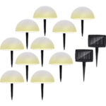 2er-Set Solarleuchten mit Erdspiess & Farbwechselfunktion, 5 Stück, Ø15cm, IP44