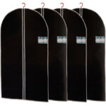 Kleiderschutzhülle mit Reissverschluss & Beschriftungsfenster, 4 Stück, schwarz Kleiderschutzhülle mit Reissverschluss & Beschriftungsfenster, 4 Stück, schwarz