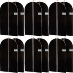 Kleiderschutzhülle mit Reissverschluss & Beschriftungsfenster, 12 Stück, schwarz
