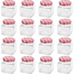 Konfitürenglas, 16 Stück, eckig, 75 ml