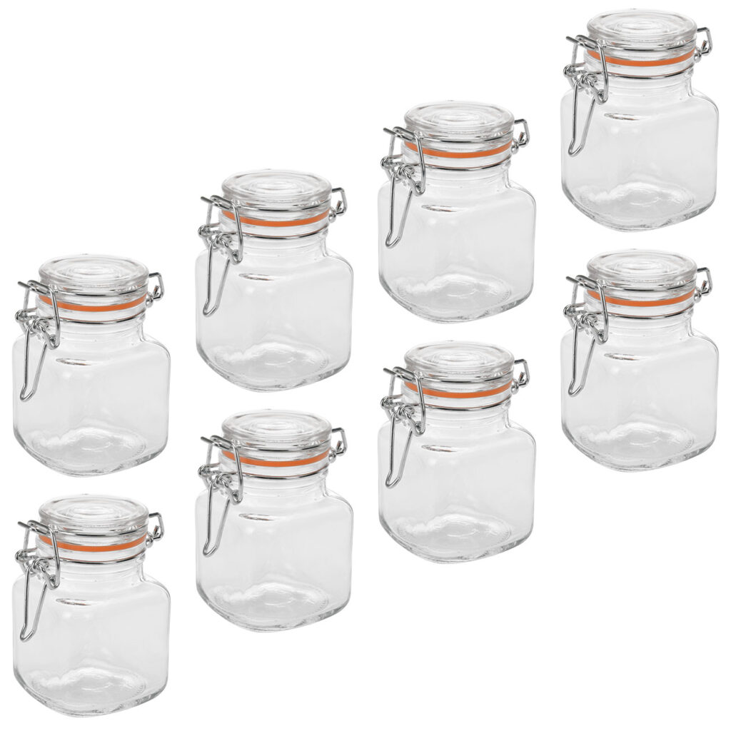 Vorratsglas mit Bügelverschluss, 8 Stück, 90ml Vorratsglas mit Bügelverschluss, 8 Stück, 90ml