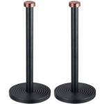 2er-Set Design Küchenrollenhalter, schwarz-roségold, 15 x 35,5 cm