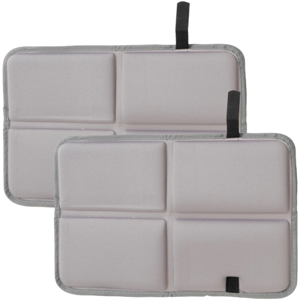 2er-Set Thermositzkissen, wasserabweisend und faltbar 38 x 28 cm, grau