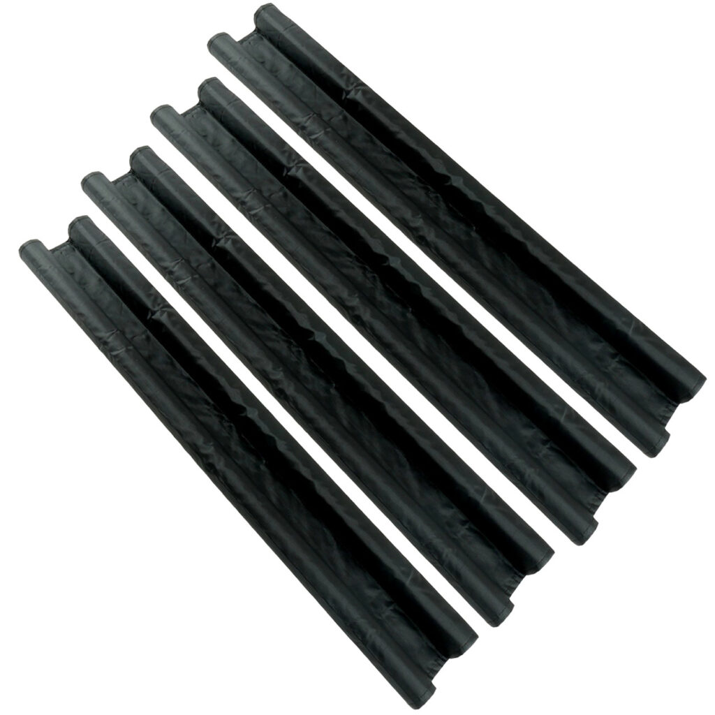 4er-Set Zugluftstopper mit Doppeldichtung für Türen, 86 x 4 cm, schwarz