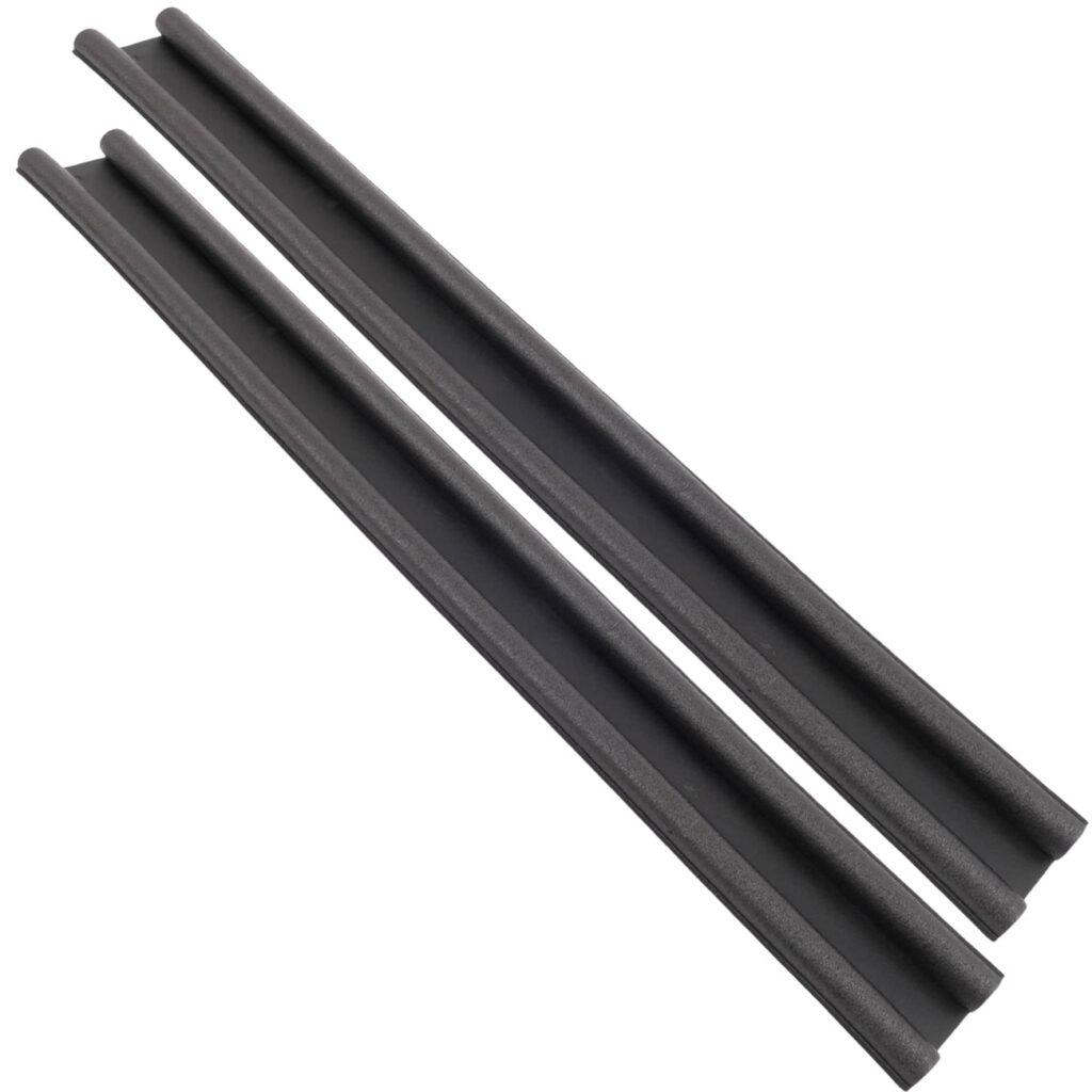 2er-Set Zugluftstopper mit Doppeldichtung für Türen, 95 x 4 cm, schwarz