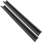 2er-Set Zugluftstopper mit Doppeldichtung für Türen, 95 x 4 cm, schwarz