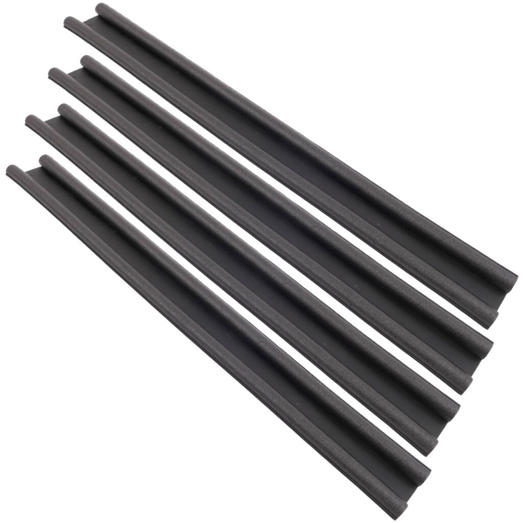 4er-Set Zugluftstopper mit Doppeldichtung für Türen, 95 x 4 cm, schwarz