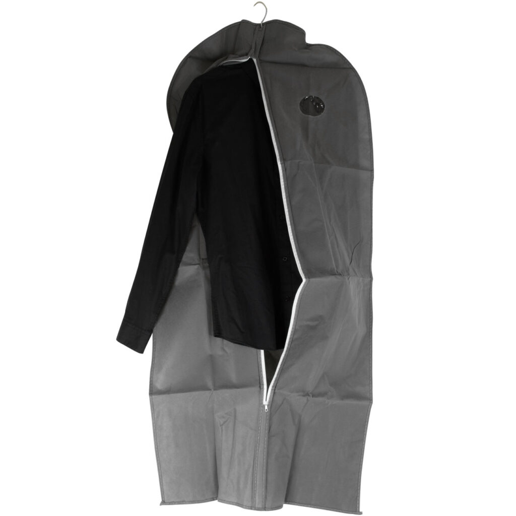 Kleiderschutzhülle mit Reissverschluss, 137 x 60 cm, grau