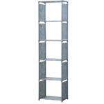 Regal mit 5 Fächern, 42 x 26 x 153 cm, grau