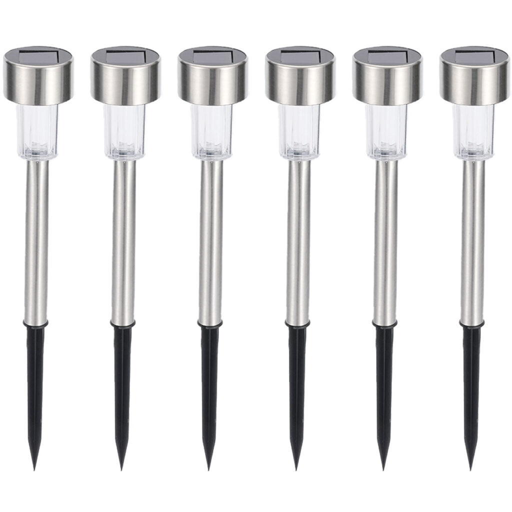 6er-Set Mini-Solar-Wegeleuchten mit Dämmerungssensor und Erdspiess