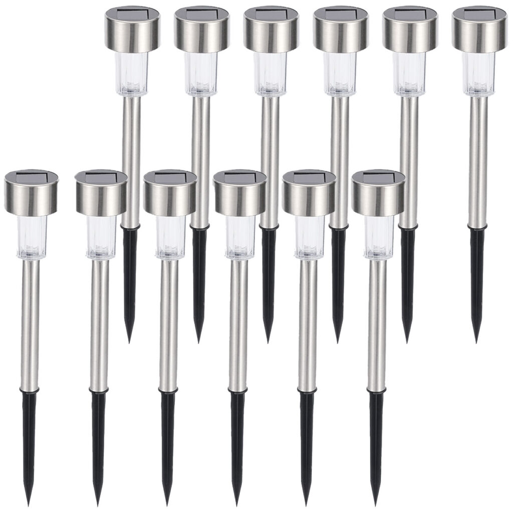 12er-Set Mini-Solar-Wegeleuchten mit Dämmerungssensor und Erdspiess