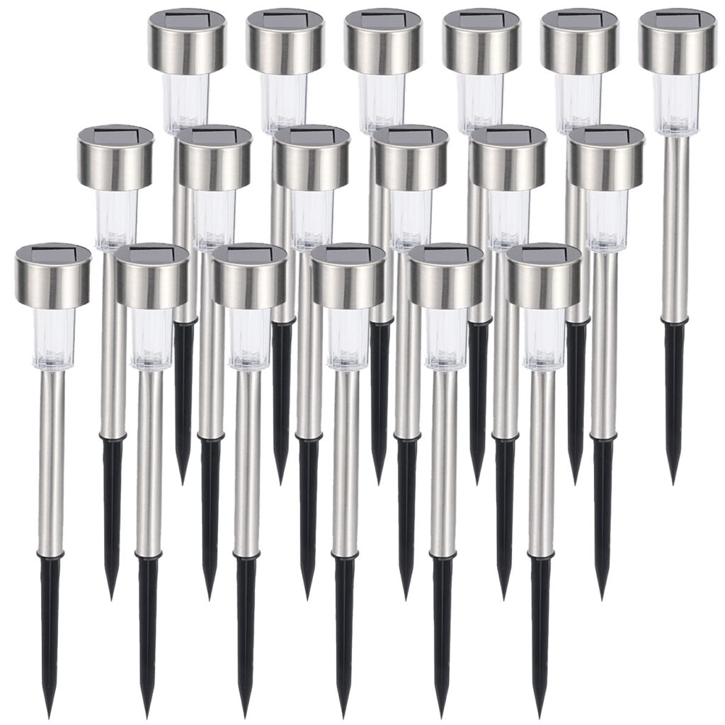 18er-Set Mini-Solar-Wegeleuchten mit Dämmerungssensor und Erdspiess