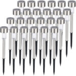 24er-Set Mini-Solar-Wegeleuchten mit Dämmerungssensor und Erdspiess