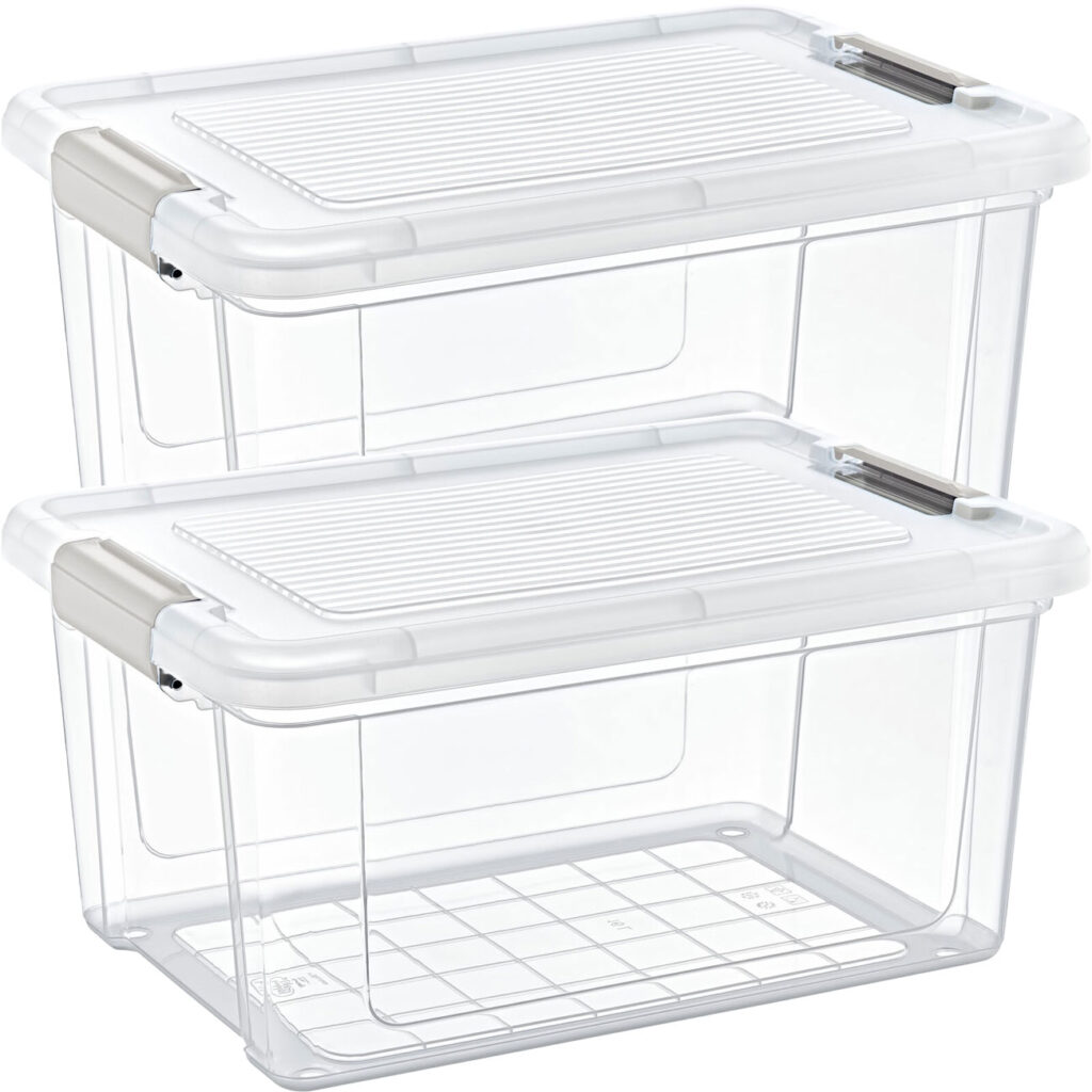 2er-Set Vorratsbox, 16 Liter , transparent 2er-Set Vorratsbox, 16 Liter , transparent