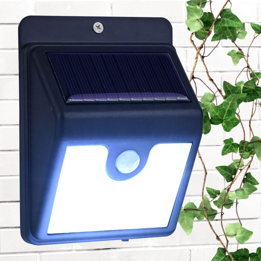 LED-Solar-Wandstrahler mit Bewegungssensor, 50 Lumen, IP44