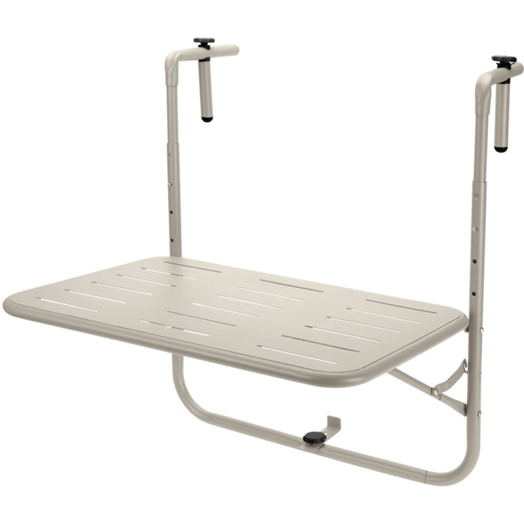 Balkonhängetisch aus Metall, beige, 60 x 40 cm Balkonhängetisch aus Metall, beige, 60 x 40 cm