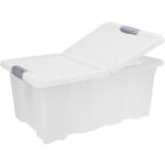 Aufbewahrungsbox mit Clip-Deckel, transparent, 64 l