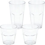 4er-Set Trinkglas aus Kunststoff, je 2x 370 ml / 275 ml