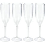 4er-Set Sektgläser aus Kunststoff, 165 ml