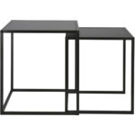 Beistelltisch-Set, quadratisch, in elegantem Schwarz