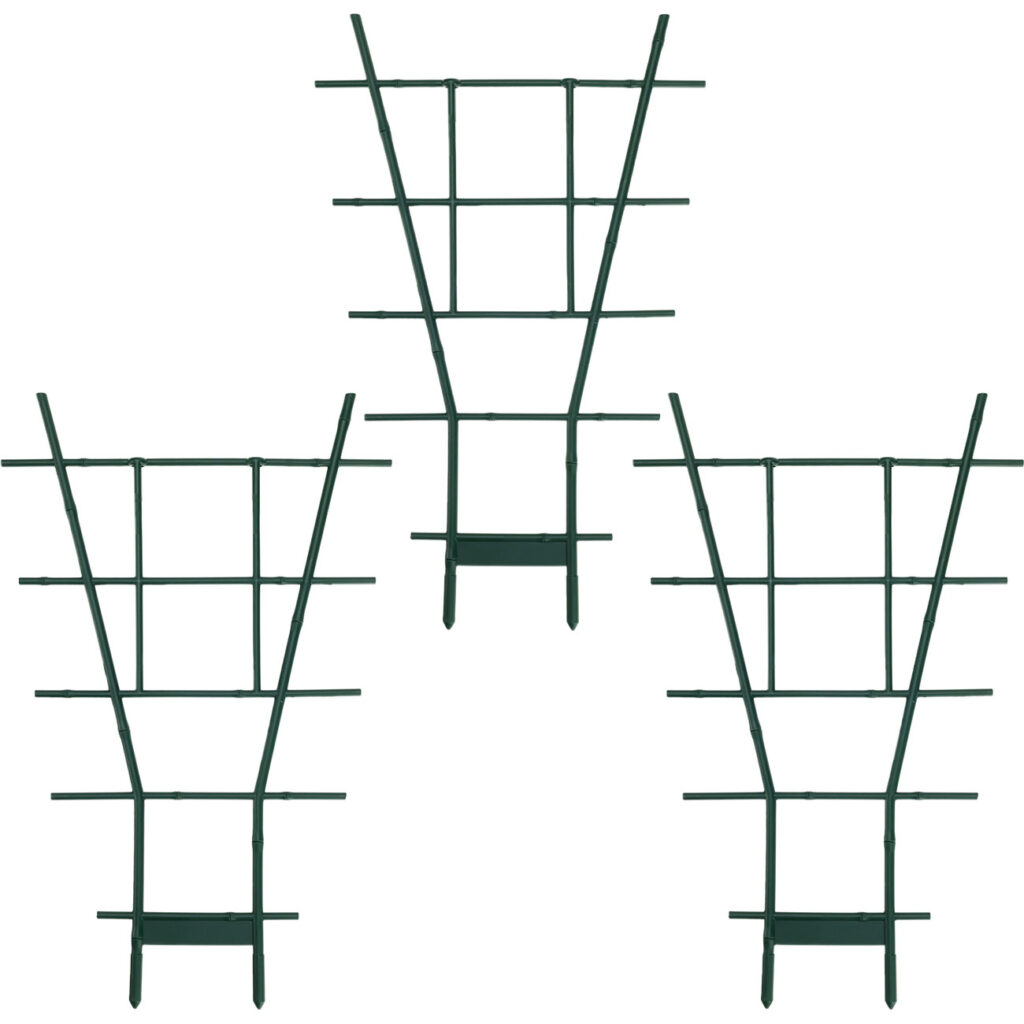3er-Set Fächerspalier Pflanzgitter, grün, 49 x 29 cm