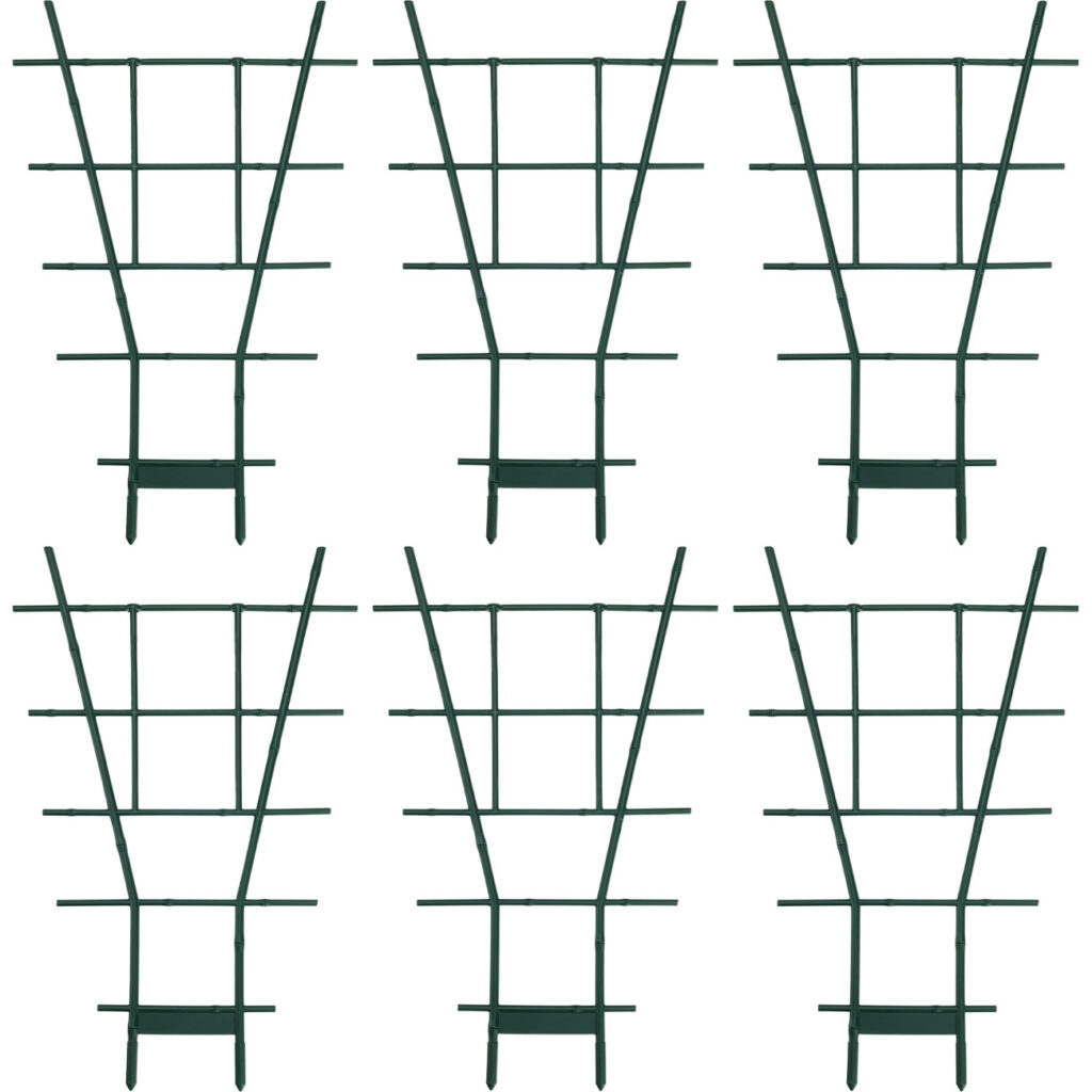 6er-Set Fächerspalier Pflanzgitter, grün, 59 x 33 cm
