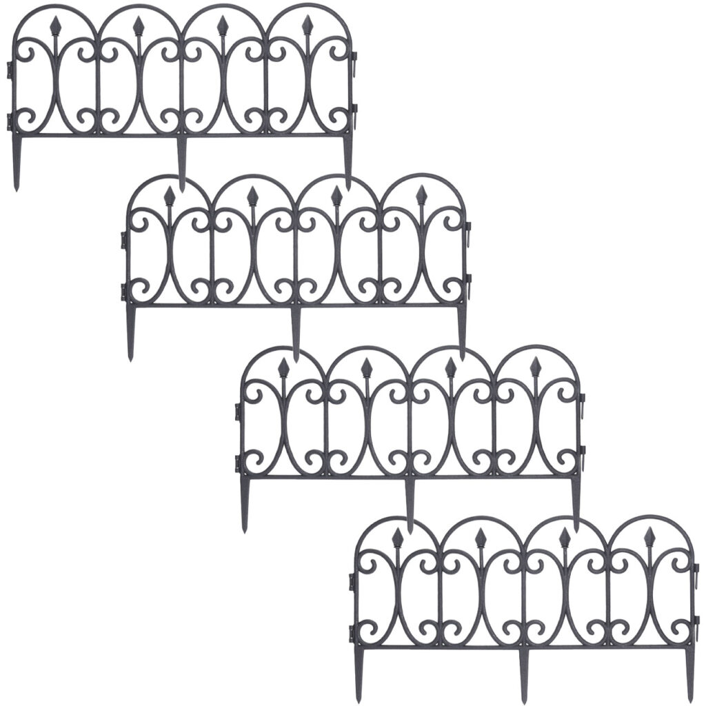 4er-Set Beetzaun, schwarz, je 60 x 30 cm 4er-Set Beetzaun, schwarz, je 60 x 30 cm