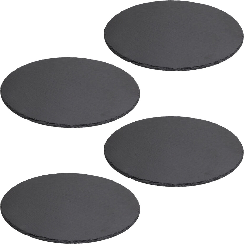 4er-Set Serviertablett, Schieferplatte, Ø 28 cm 4er-Set Serviertablett, Schieferplatte, Ø 28 cm
