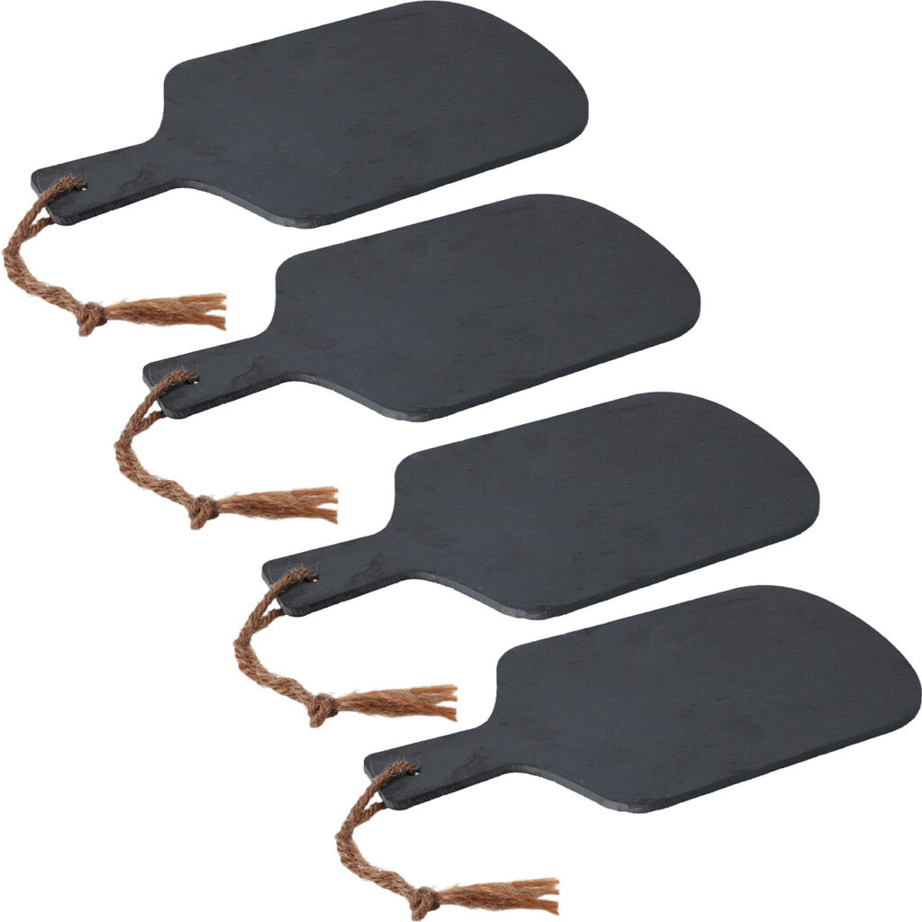 4er-Set Servierbrett, Schieferplatte, 28,5 x 15 cm