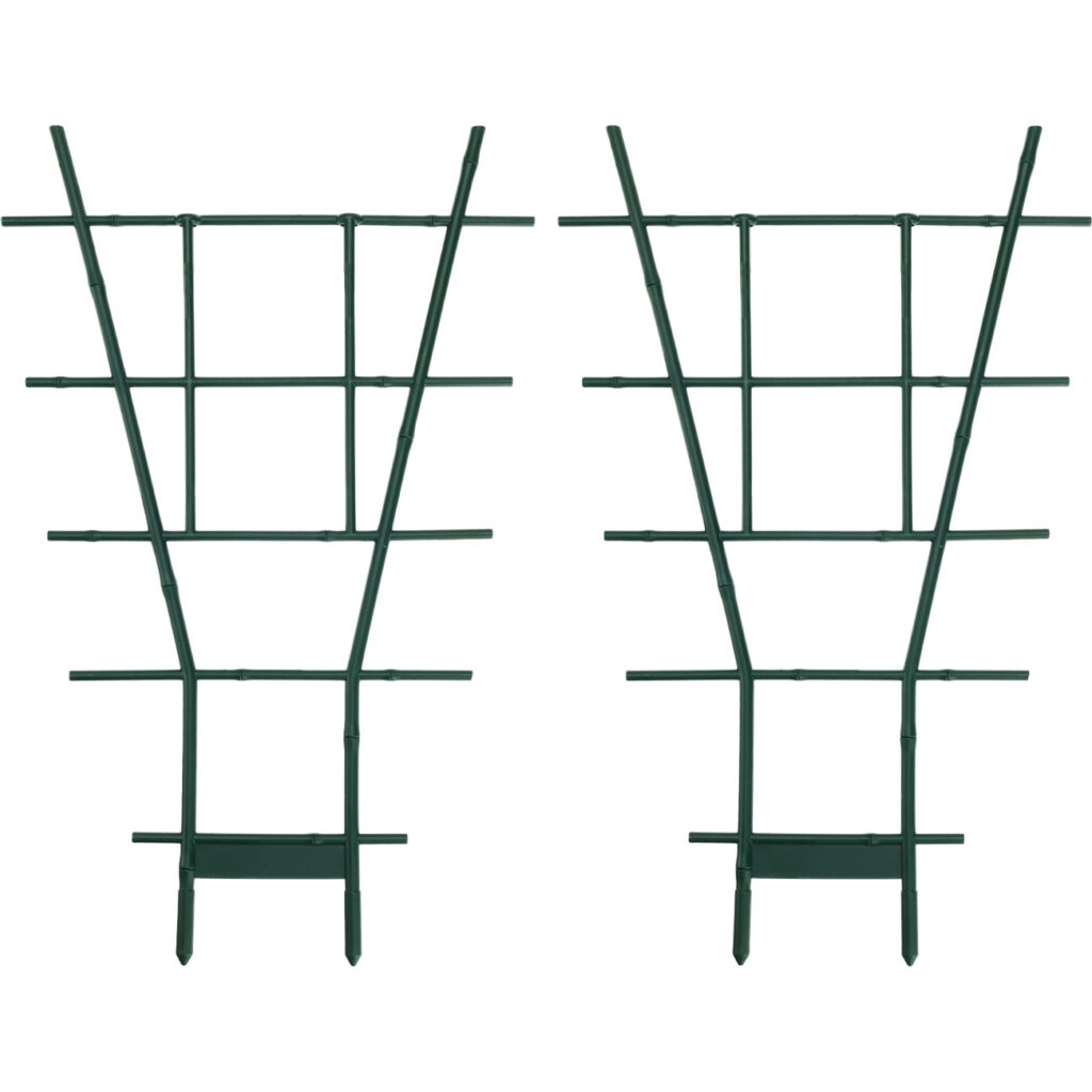 2er-Set Fächerspalier Pflanzgitter, grün, 38 x 24 cm