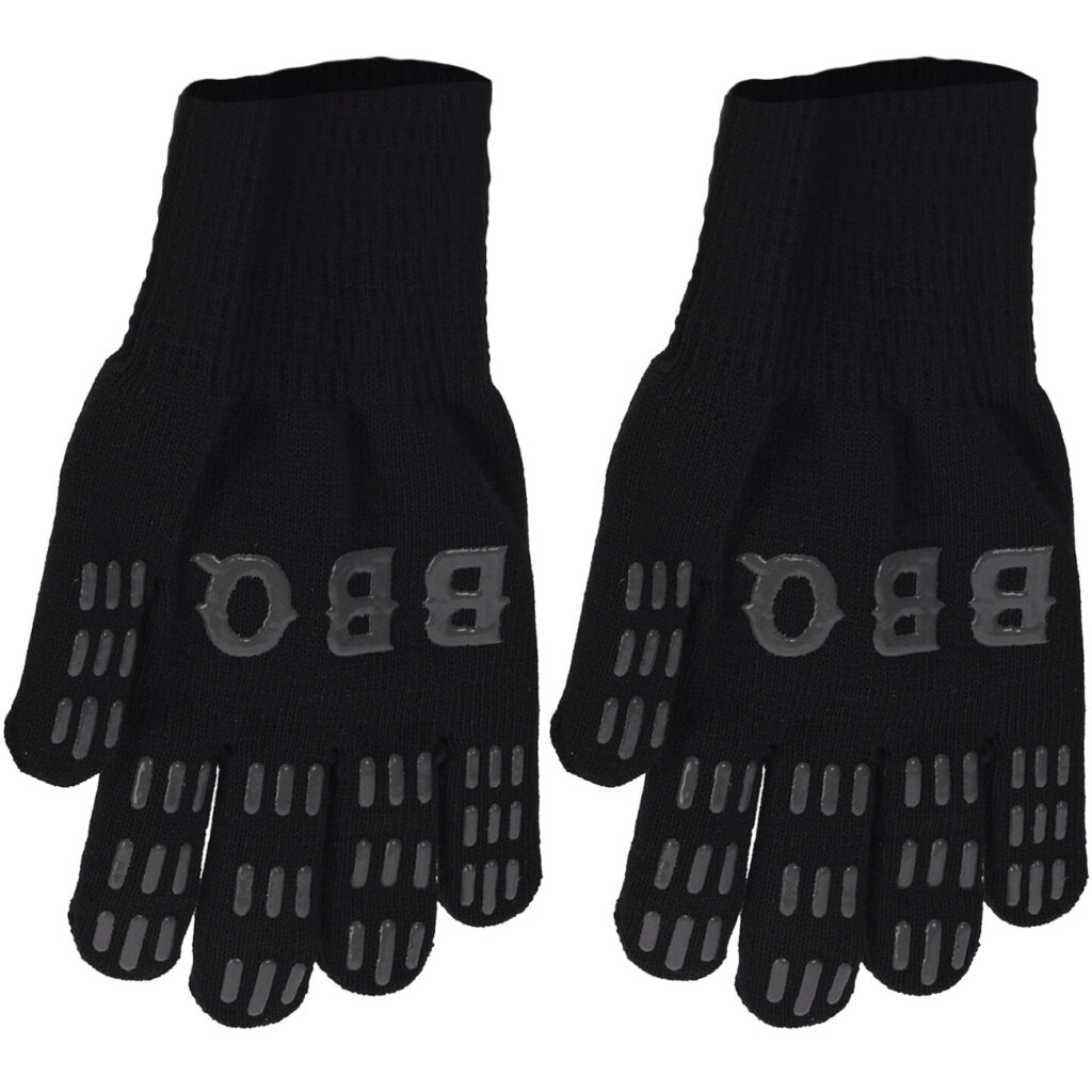 1 Paar Grillhandschuhe, silikonbeschichtet, schwarz