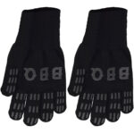 1 Paar Grillhandschuhe, silikonbeschichtet, schwarz